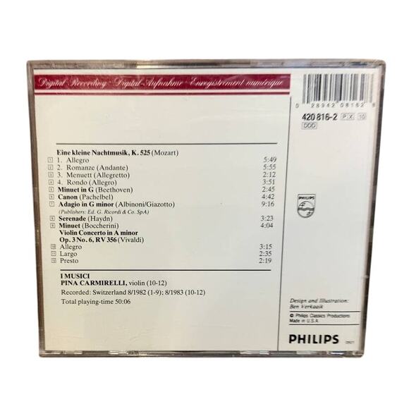 A Little Night Music  Pachelbel Albinoni Mozart Classical Audio Music CD - Picture 3 of 3